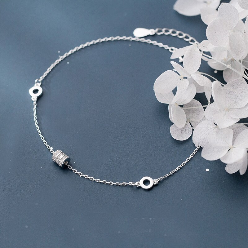 100% 925 sterling silver leaf anklet bracelet Beach Party Beads anklets for women bracelet jewellery