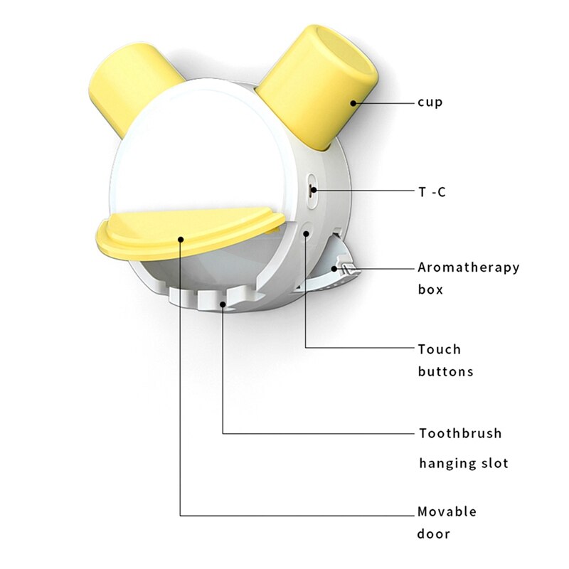USB Toothbrush Disinfection Box, Punch-Free Wall-Mounted Toothbrush Disinfection Rack, Suitable for Home and Dormitory