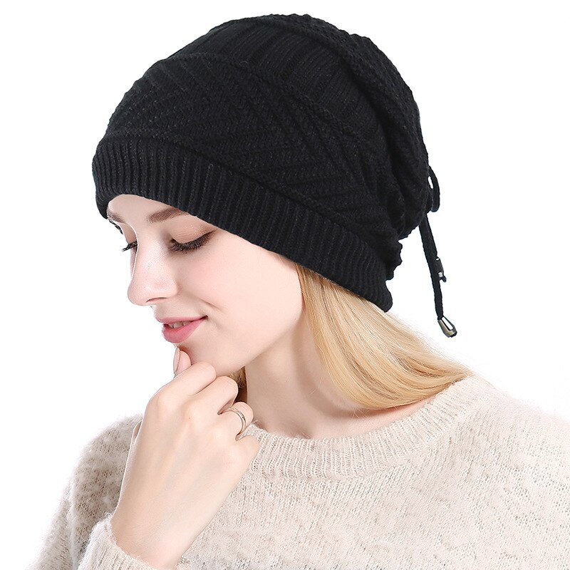 Trendy Beanie Warm Oversized Chunky Cable Knit Slouchy Woolen Hat