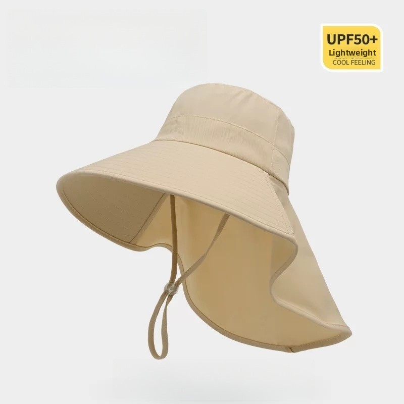 na wolnym powietrzu słońce wiaderko kapelusz dla kobiet Dziewczęcy kapelusz wędkarski Kapelusz z szerokim rondem i osłoną szyi 50+ UPF Ochrona safari czapka: khaki