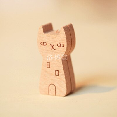 4 tegneseriestil træ visitkort noter besked klippekort holder note holder træ besked holder