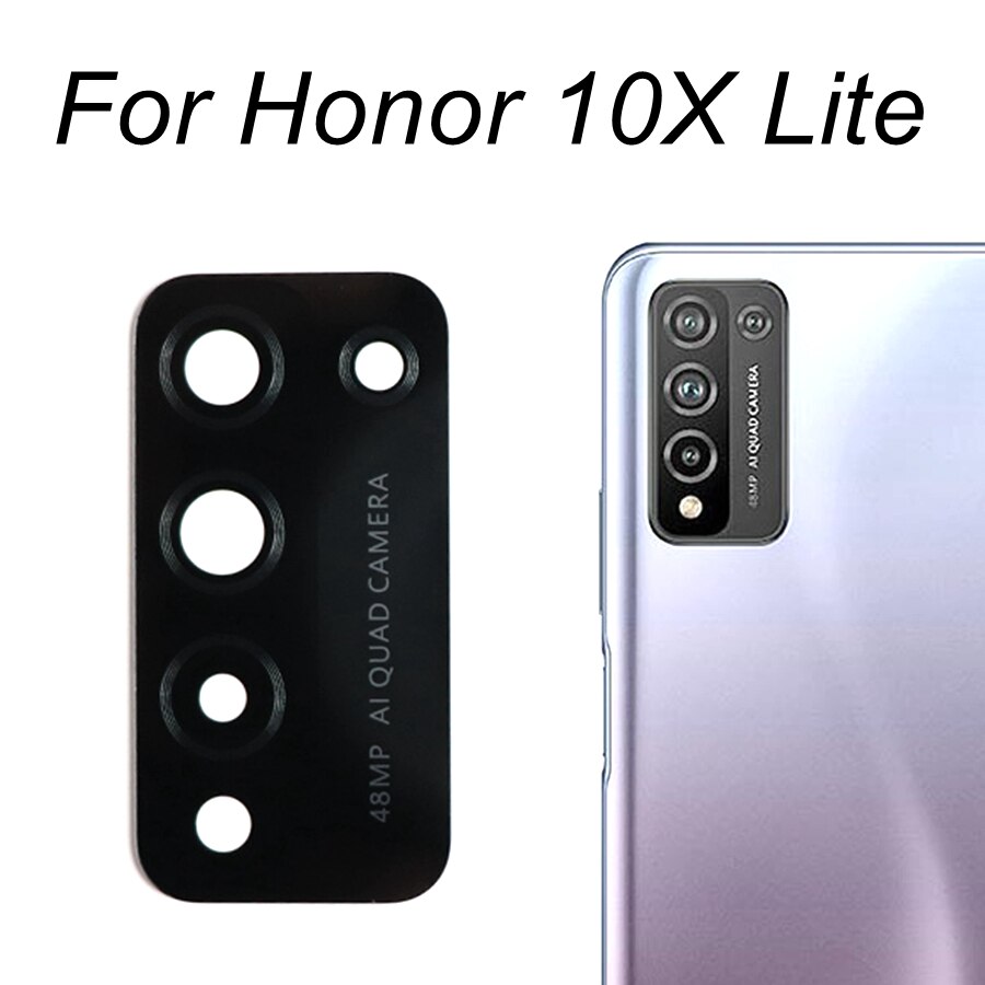 Tylna kamera szklany obiektyw dla Huawei Honor 9 9i 9N 9X 9S 9C 9A Pro 10 20 30 50 60 Pro 10X Lite 8X X8 części zamienne: Honor 10X Lite