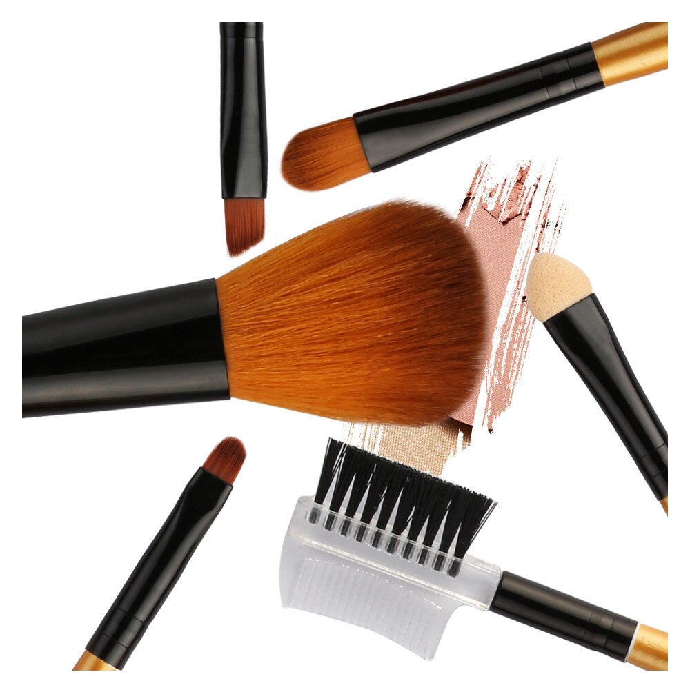 S'AGAPO 6 uds champán de sombra de ojos maquillaje cepillos delineador de ojos cejas Fundación Blush corrector maquillaje cepillo herramientas