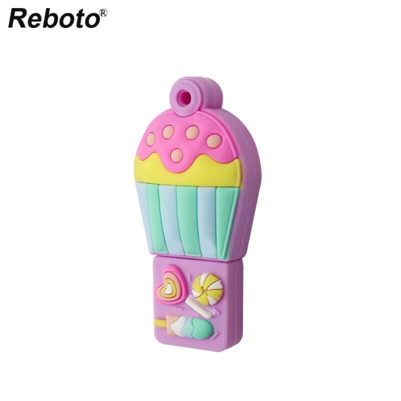 Retobo 64GB Pendrive Memory Disk 32GB Usb 2.0 Pen Drive 16GB Sweet Girl Usb 8GB U Stick Pink Cup Cake Donut Souvenir