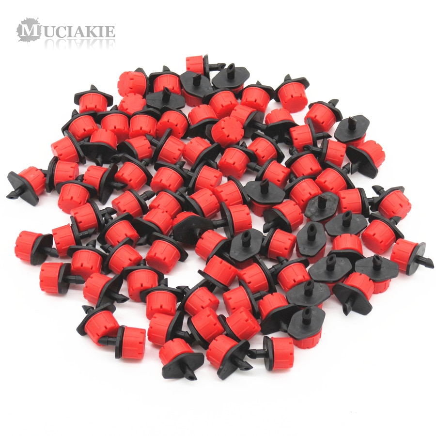 Muciakie 30 Stuks 4/7 Mm Verstelbare Nozzle Voor Tuin Drip Irrigatie Sprinkler Emitter Met 1/4 &#39;&#39;Barb