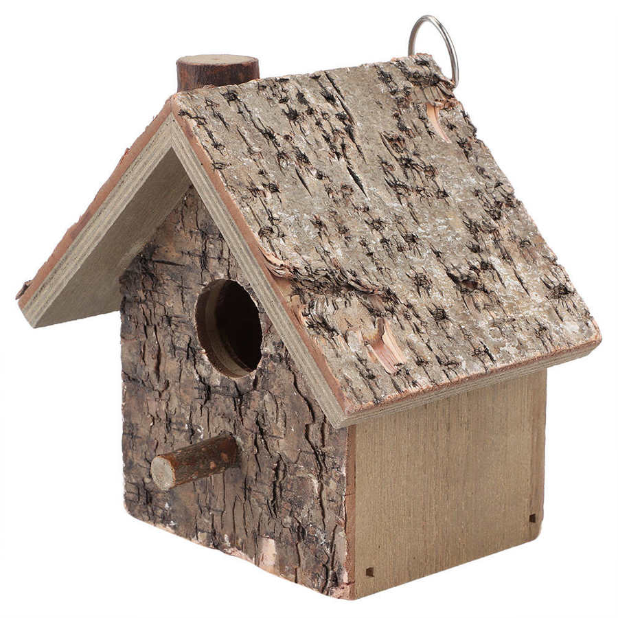 Hanging Wooden Bird House Breeding Cage Box Feeding Nest Garden Backyard Balcony Pendant Birdhouse Home Decora Bird Nest