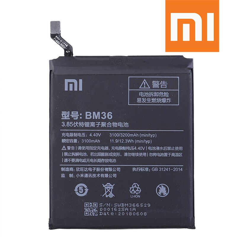 Xiao mi 100% orginal BM36 3200mah batterie Für Xiaomi Mi 5s MI5S M5S BM36 Telefon Ersatz Batterien + werkzeuge