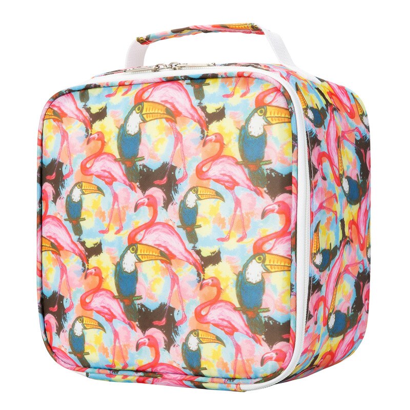 Heopono Full Cartoon Printed Polyester Thermal Insulated Cooling Box Bag Fitness BPA free Promotional Unique Printed Lunch Bag