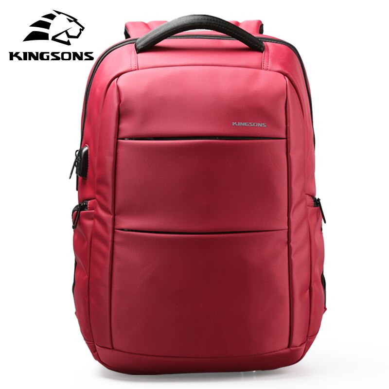 Kingsons kvinders rygsækfunktion 15.6 tommer bærbare rygsække rejsetaske forretningsfritid taske bogtaske skoletaske luksus: Rød