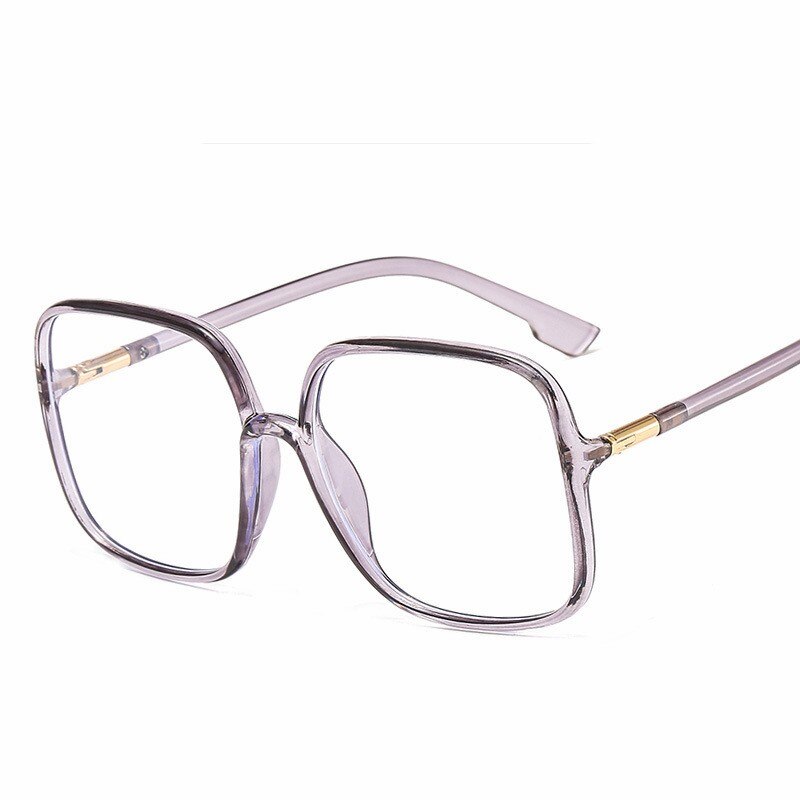 MYT_0316 Oversized Big Size Frames Anti Blauw Licht Bril Vrouwen Mannen Vintage Lenzenvloeistof Vrouw Frame Vierkante Brilmontuur Eyeglasse: C5 Transparent Grey