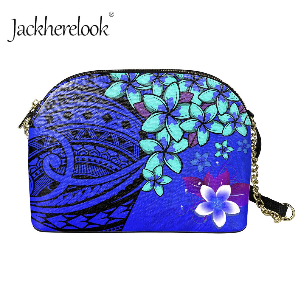 Jackherelook enthic tribe-patroon dames messengertas met grote capaciteit, plumeriaprint, mini casual schoudertas met ketting, bolsa: Hqbd 017 d 49