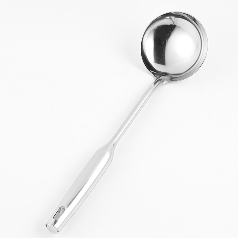 Cuchara de acero inoxidable para sopa, juego de cucharón, espátula, pala, platillos, cuchara para cocina, utensilios: B
