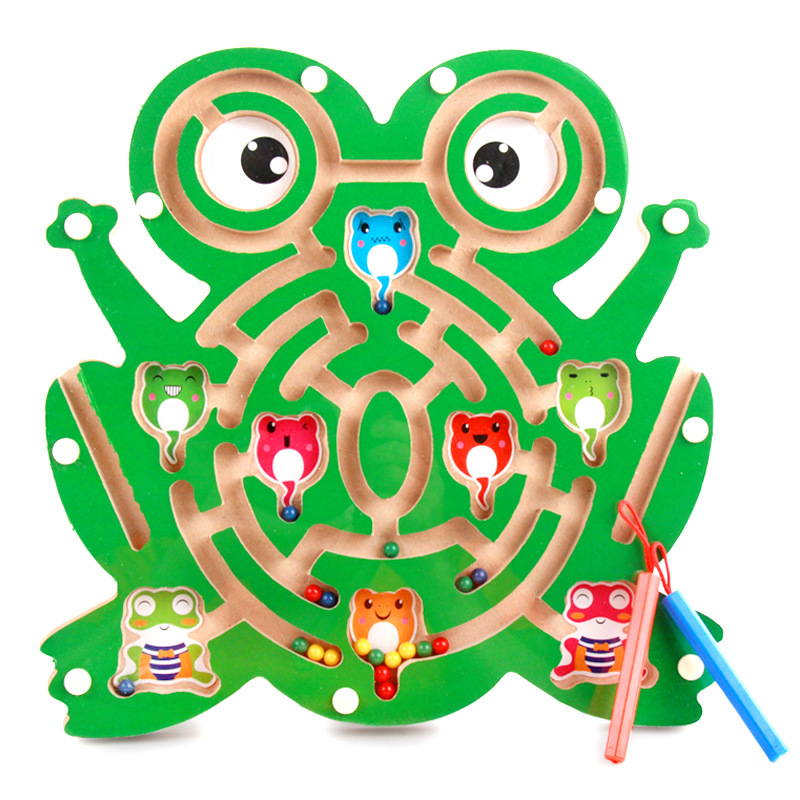 Magnetische labyrinth eltern-kind baby magnetische kinder puzzle 3-4-6 jahre alt mädchen junge intelligenz stift stift spielzeug: frog