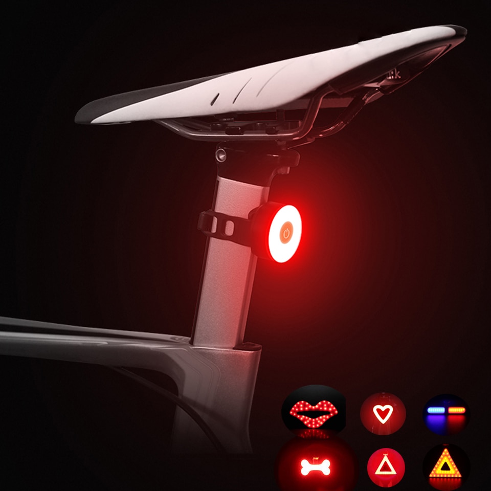 Multi Verlichting Modes Fietslicht USB Charge Led Bike Light Flash Staart Achter Fiets Verlichting voor Bergen Bike Zadelpen