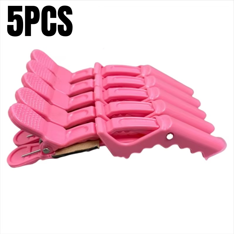 Pinzas para el cabello de cocodrilo, pinzas de peluquería, pinza de plástico para el cabello, horquillas de estilismo para salón de barbería , accesorios para el cabello, 5-30 Uds.: Rosa