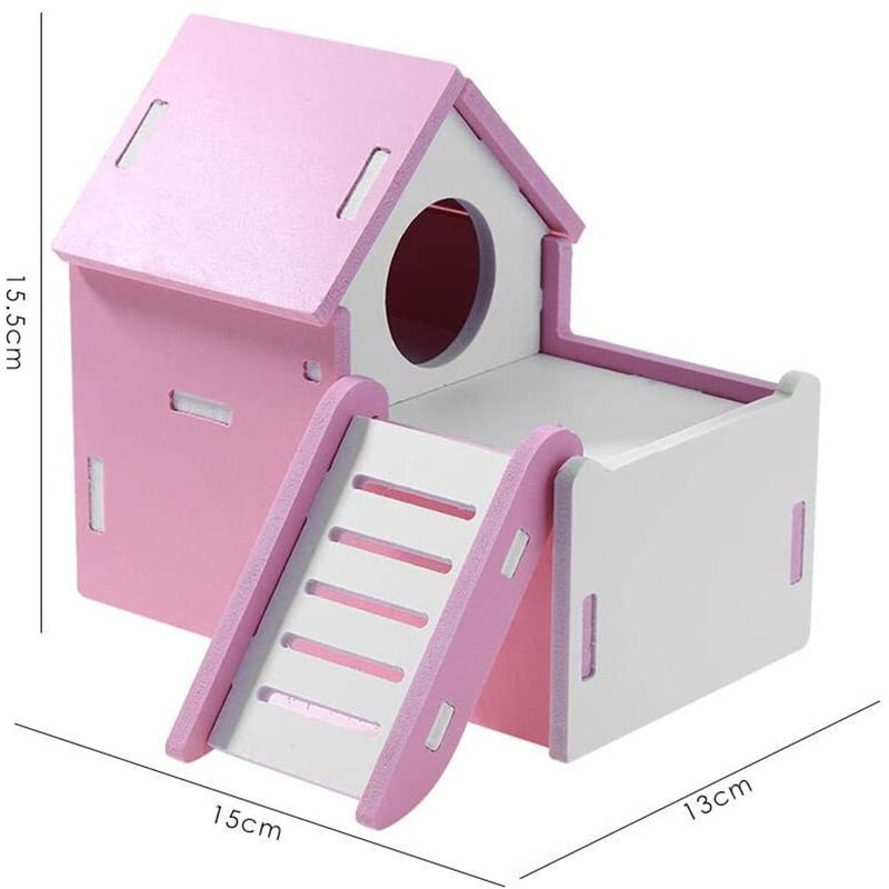View of Wooden Hamster House-Hideout Hut Hideaway Exercise... – Grandado