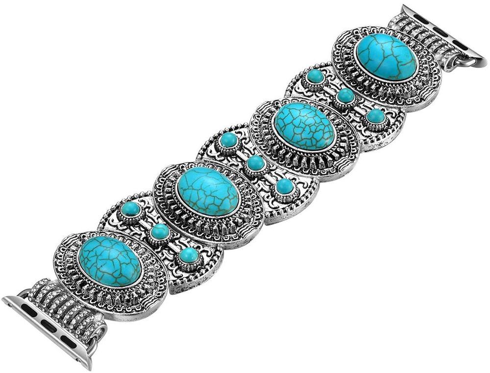 strap for Apple Watch Band 38mm 40mm 42mm 44mm Women, Bohemian Ethnic Antique Style Compatible Iwatch Series 5 4 3 2 1