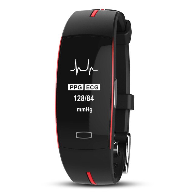 Smartband TEZER DM11 PPG+EKG Monitor Ciśnienia Krwi i Tlenomierz: Czerwony