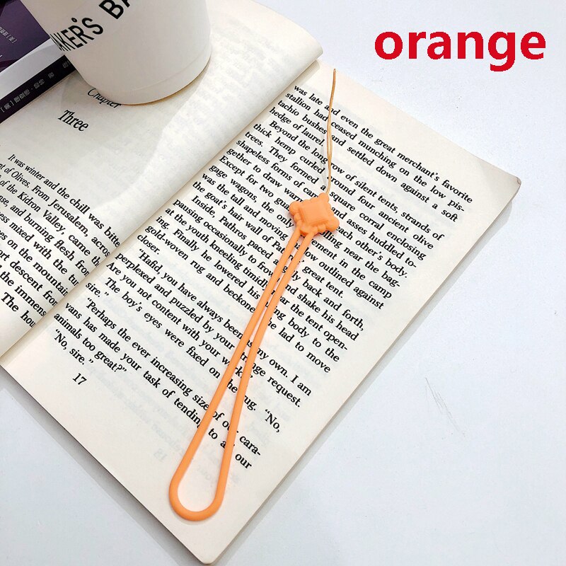 Chinese knot silicone rope liquid short Cell Phone Lanyard Holder Phone Wrist Straps U disk sling silicone mobile phone rope: orange