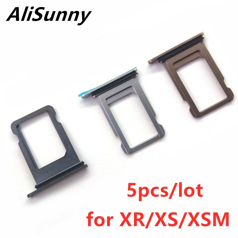 AliSunny 5pcs SIM Card Tray Holder for iPhone XR XS Max XSM Single Dual Adapter Replacement Parts