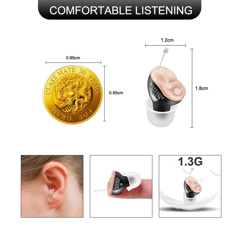Digital Hearing Aids Invisible Hearing Aid Adjustable Tone Sound Amplifier Wireless Hearing Device audifonos para sordera