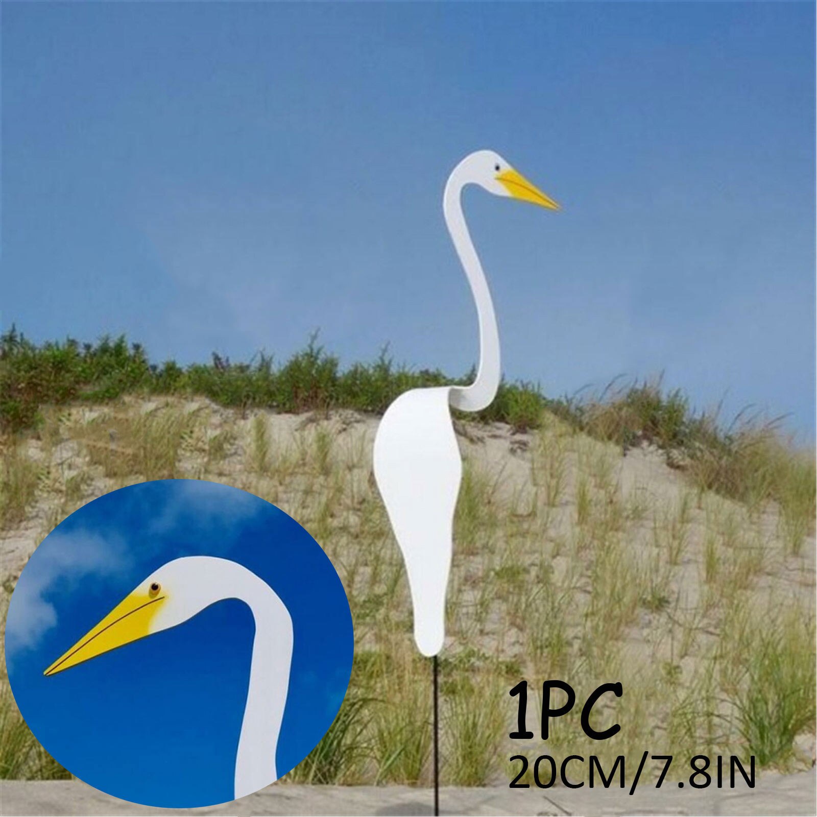 20CM 40CM Artificial Flamingo Swirl Bird Garden Decoration Decorative White Duck Spin with The Breeze Home Garden Decor: F 20cm