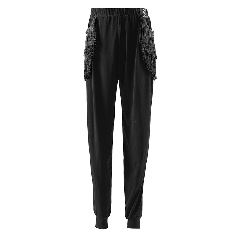 Pantalones de baile latino ajustado entrenamiento con flecos pantalones niñas Rumba Salsa Cha Samba competición de baile ropa de actuación DN4696