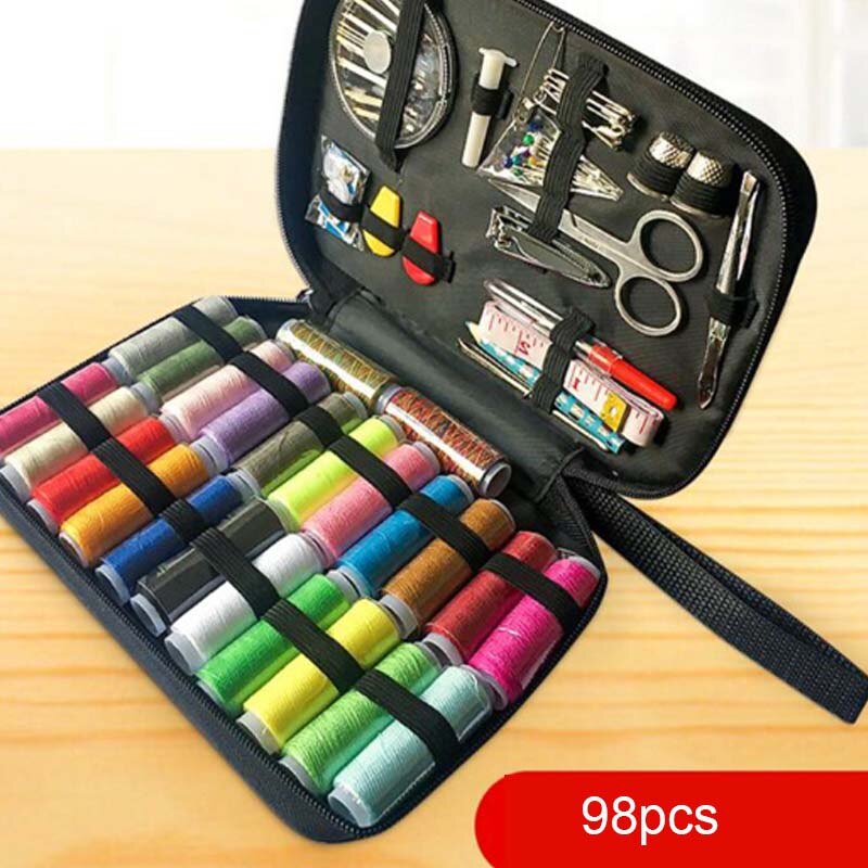 DIY Sewing Kit Multifunctional Sewing Box Set Household Sewing Thread Manual Set 97PCS Set Sewing Kit Set Sewing Accessories: 98pcs