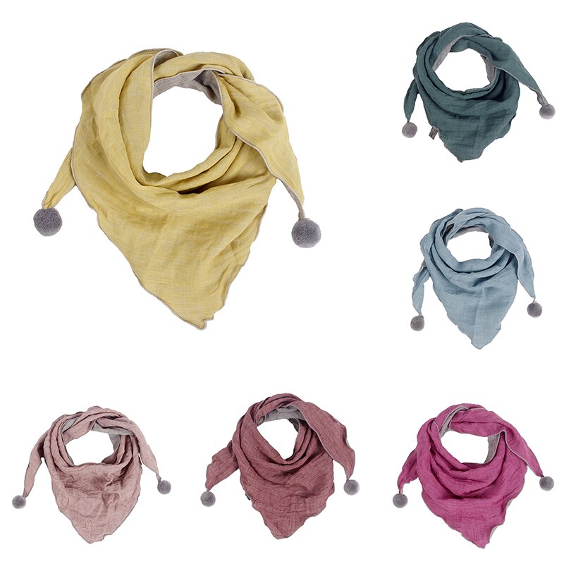 Bufandas triangulares de Color puro para niños, Baberos cálidos para el cuello, chal, cuello suave cálido