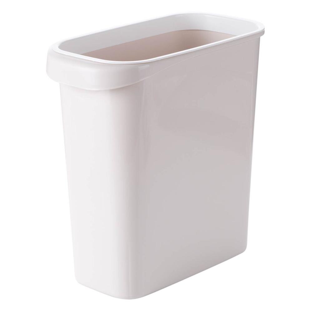 Narrow Trash Can Kitchen Bathroom Trash Bin Garbage Cans Dustbin Plastic Waste Bins Paper Basket Simple Rubbish: Light Yellow