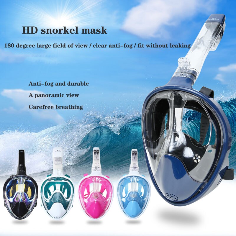 Diving Mask Underwater Scuba Anti Fog Full Face Diving Mask Snorkeling Set Fully Dry Breathing Tube Scuba Diving Mask