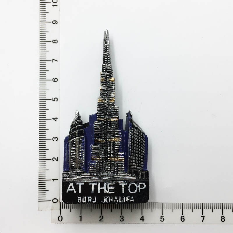 Dubai Toeristische Souvenirs Koelkast Magneten Khalifa-toren Saudi Arabië Koelkast Herdenkingsmunt Magneet Stickers Home Decoratie: Bruin