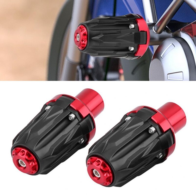 WILSON Universal Motorcycle Round Exhaust Frame Sliders - Nylon Fiberglass, Gloss Black