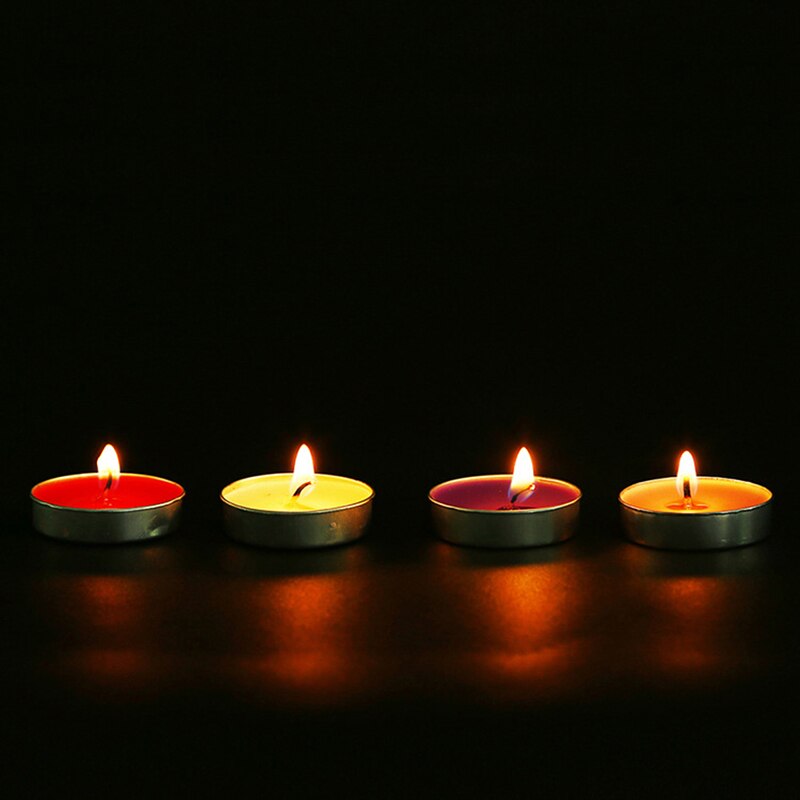 10 unids/caja de velas románticas de cera para té de aromaterapia, vela de Color con velas para de cumpleaños o boda