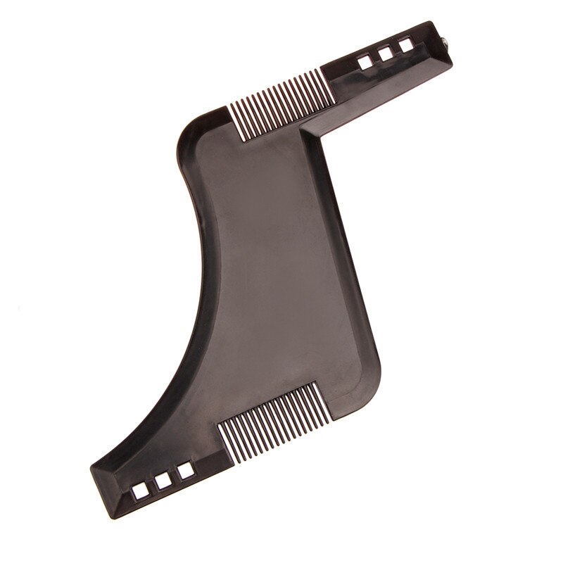3 Colors Innovative All-In-One Beard Shaping Styling Template ABS Comb for Hair Beard Line Up Trimming Template: Black