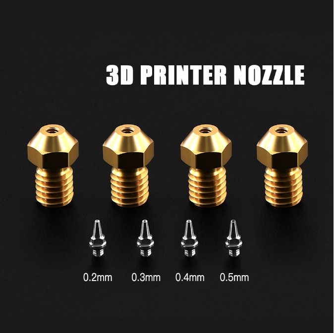 arrivals for E3D V5 V6 Brass Nozzle threaded 0.2/0.3/0.4/0.5mm Removable Stainless Steel Tips for Ender-3 CR10 j-head Hotend