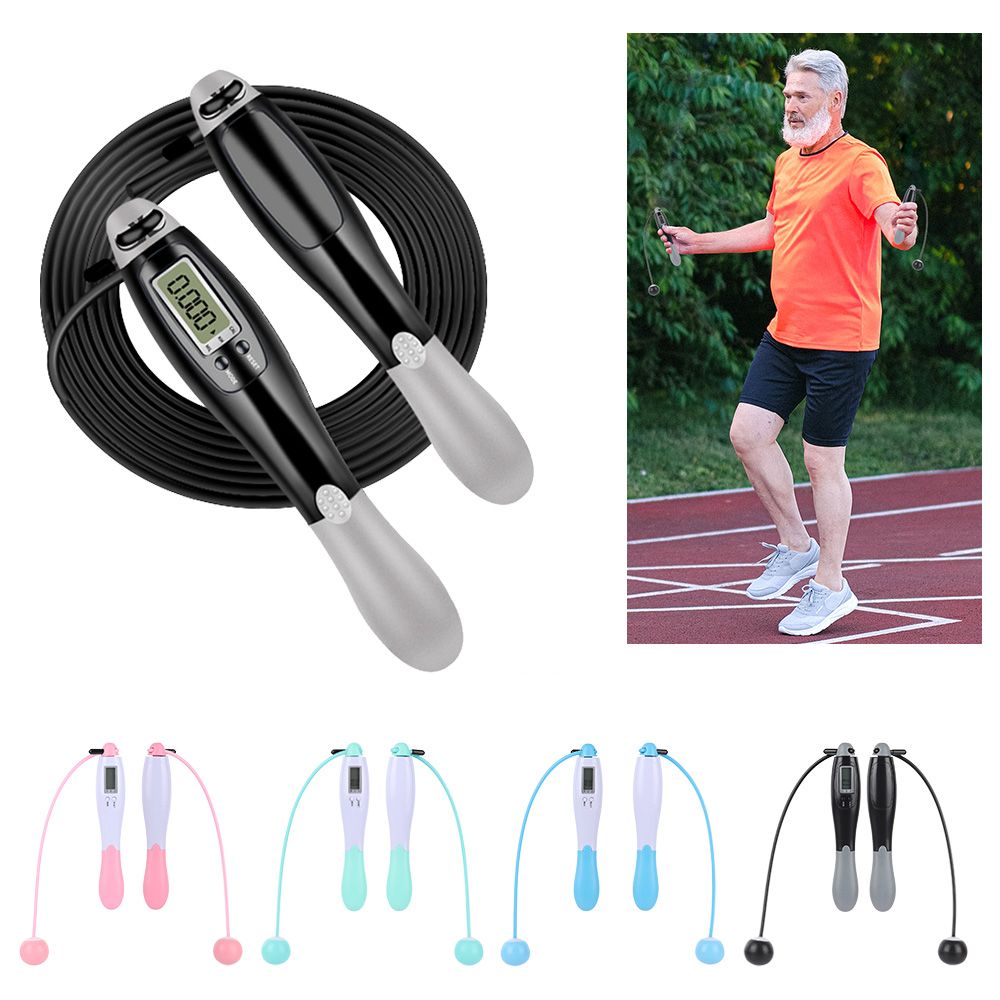 Cordless Electronic Skipping Rope Gym Fitness Cordless Skipping Smart Jump Rope with LCD Screen Counting Speed Skipping Counter