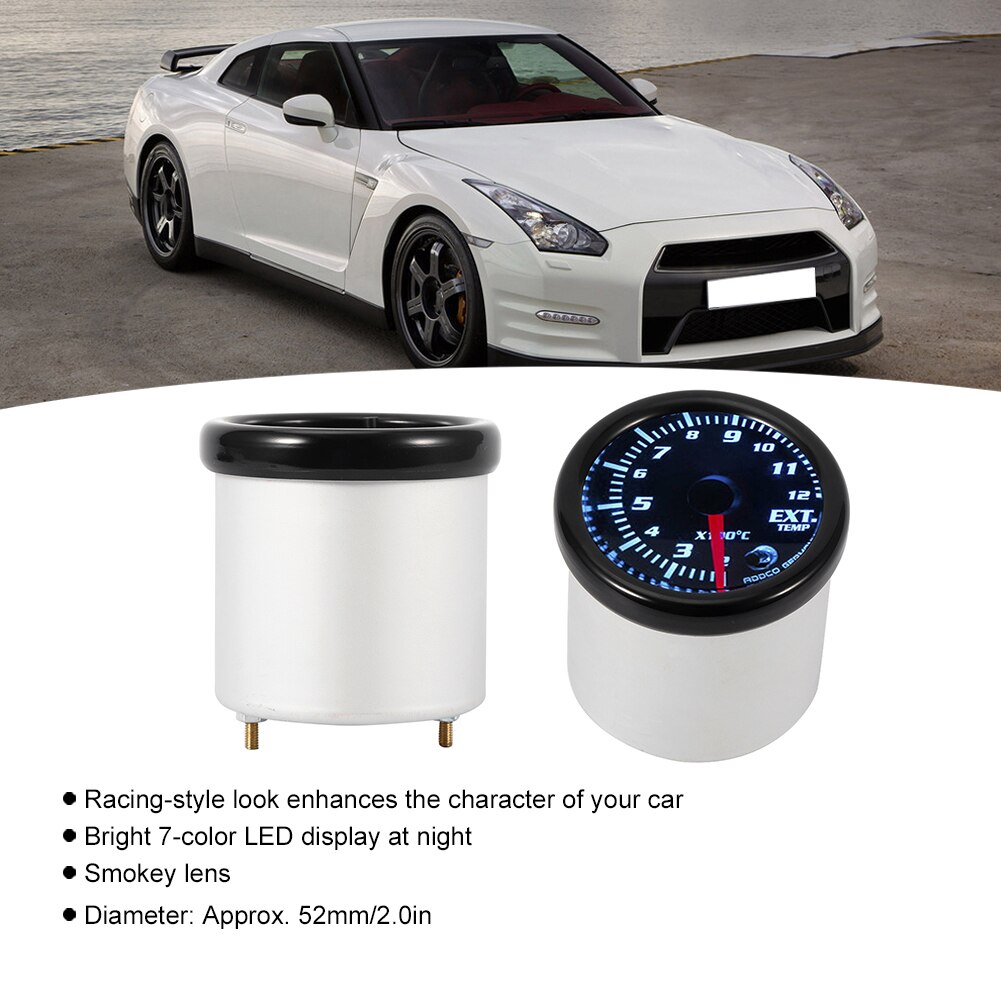 Led Auto Exhaust Gas Temp Gauge Ext Temp Meter Egt Sensor 52 Mm/2.0in Auto Accessoires