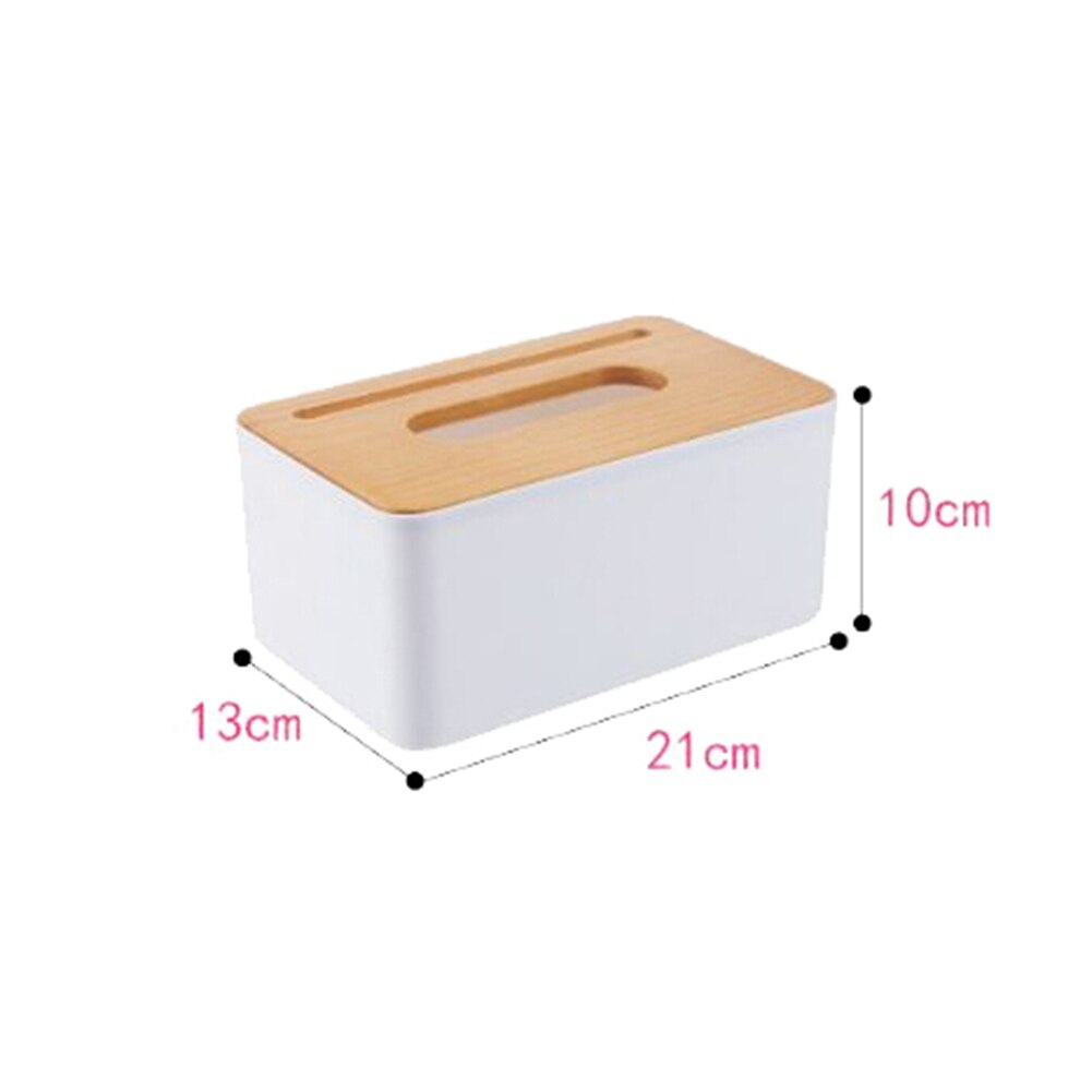 Home Kitchen Wooden Plastic Tissue Box Paper Towel Case Office Napkin Holder