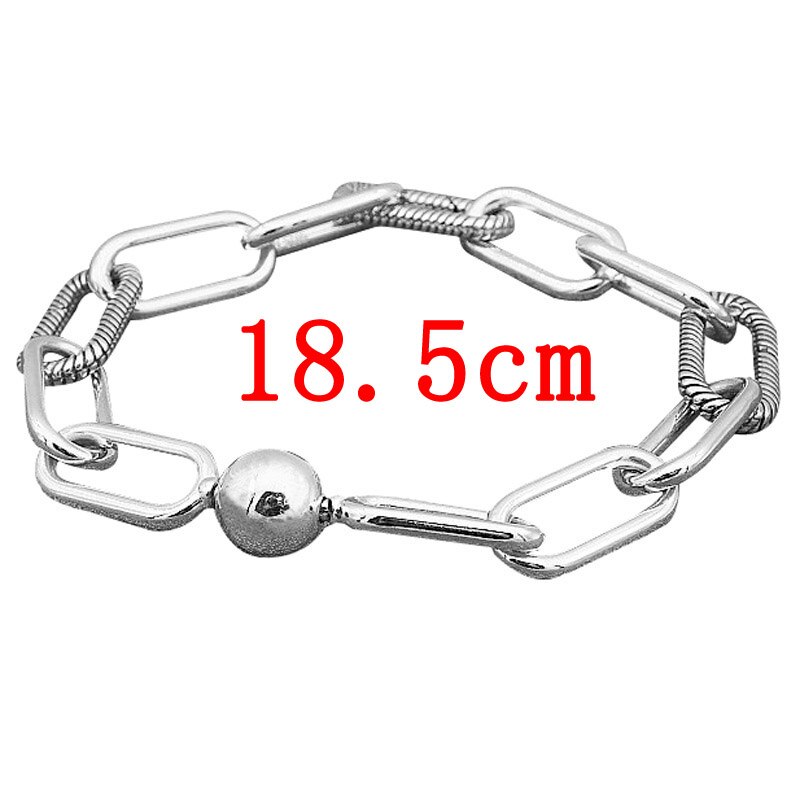 Original gros Bracelet infini moi lien serpent chaîne motif 925 Bracelet en argent Sterling Fit Europe perle breloque bijoux à bricoler soi-même: 7