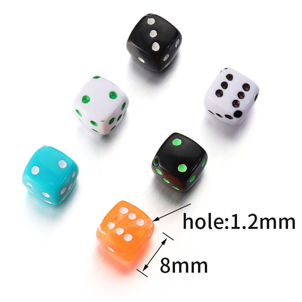 50Stck 8mm Würfel Perlen Platz Form Acryl- beabstandet Perlen Pro Schmuck Herstellung DIY Reize Armband Halskette Herstellung Zubehör