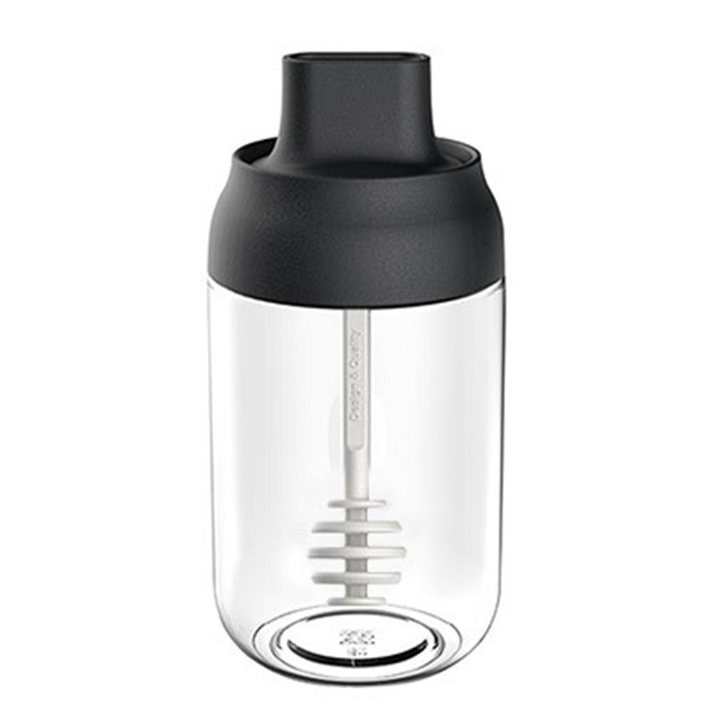Récipient à condiments en verre hermétique boîte d'assaisonnement sel sucre huile miel bouteilles de stockage avec cuillère et couvercle pots à épices de cuisine: Blk Honey Jar 250ml