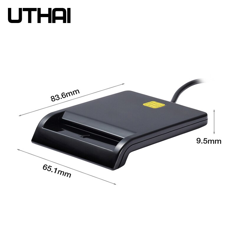 Uthai  x01 usb smart kortleser til bankkort ic / id emv kortleser til vinduer 7 8 10 linux os usb-ccid iso 7816