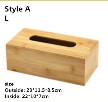 Moderne Eenvoudige multifunctionele Desktop Bamboe Houten Tissue Doos multifunctionele Opbergdoos Thuis Milieu Gezicht Handdoek Papier doos: Bottom pull style-L