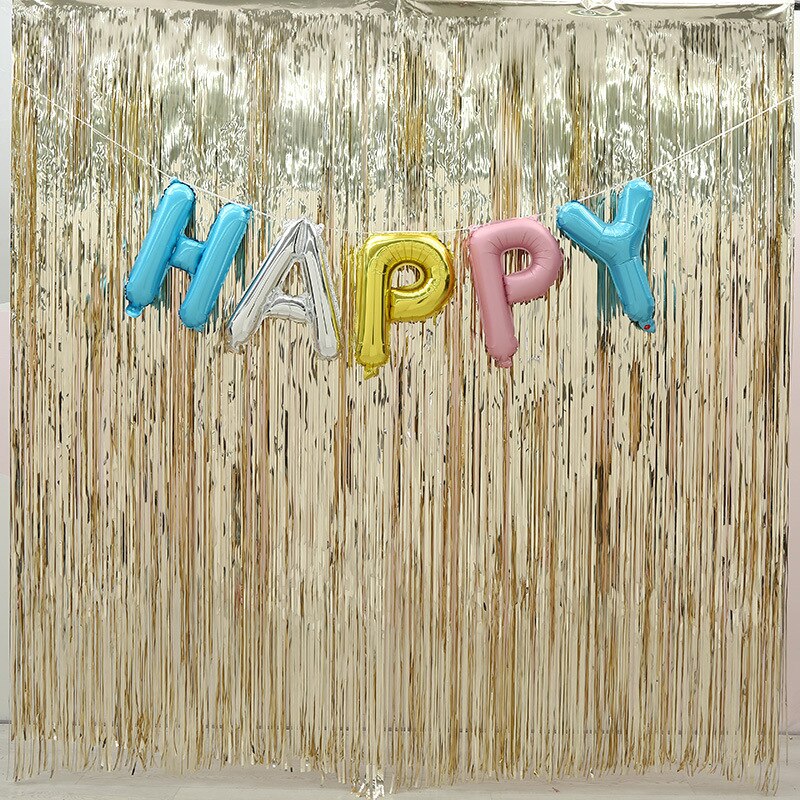 Rideau de décoration murale bleu clair et or Rose, 1x2M, arrière-plan de Photo d'halloween, mariage, fête d'anniversaire, fournitures de fête