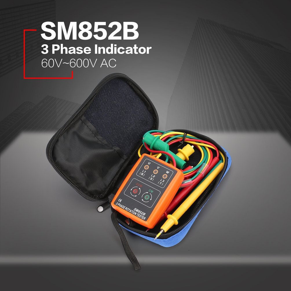 SM852B 3 Phase Rotation Tester Digital Phase Indic... – Grandado