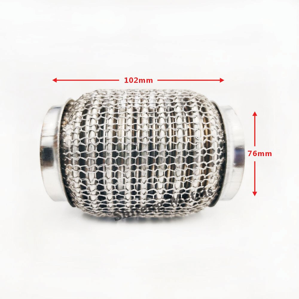 Stainless Steel 304 Flex Pipe Exhaust Bellow Tube Flex Coupler With Mesh Interlock Super Flexible Bellows 63x102mm 76x102mm: 76x102mm