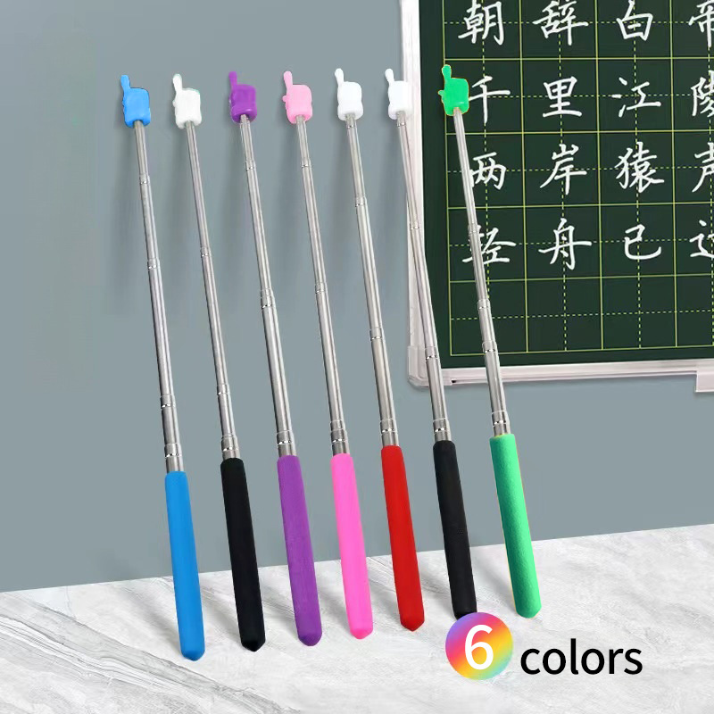 1pPointer dedo palos de lectura de acero inoxidable lectura telescópica dedo material didáctico para profesores puntero dedo palo