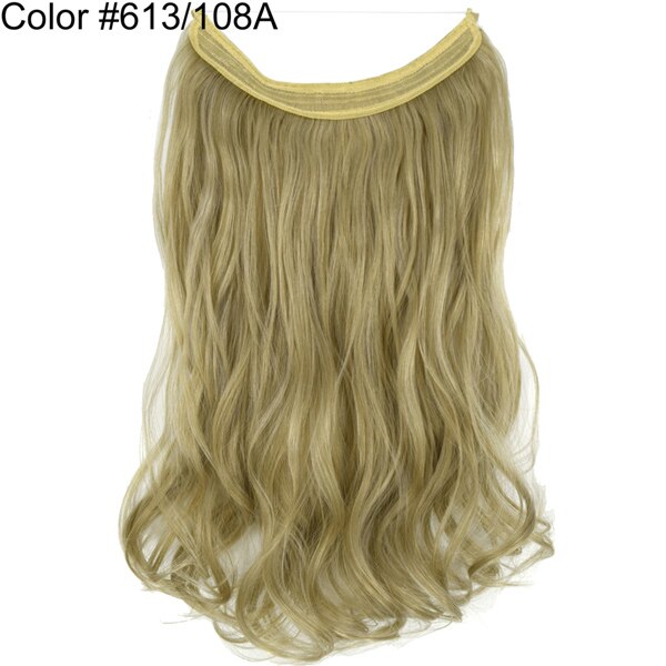 Extensions de cheveux de Halo de TOPREETY ondulent les postiches cachées par fil élastique Invisible aucune Fiber synthétique résistante à la chaleur d'agrafe TPYLW90: 613-108A
