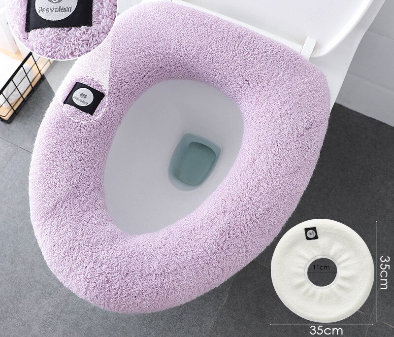 Winter Large Universal Keep Warm Waterproof Soft Toilet Mat Washable Thicken Bathroom Supplies Toilet Seat Cover Accessories: N